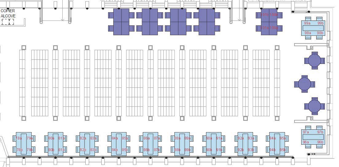 Seat map desks 78 htrough 101